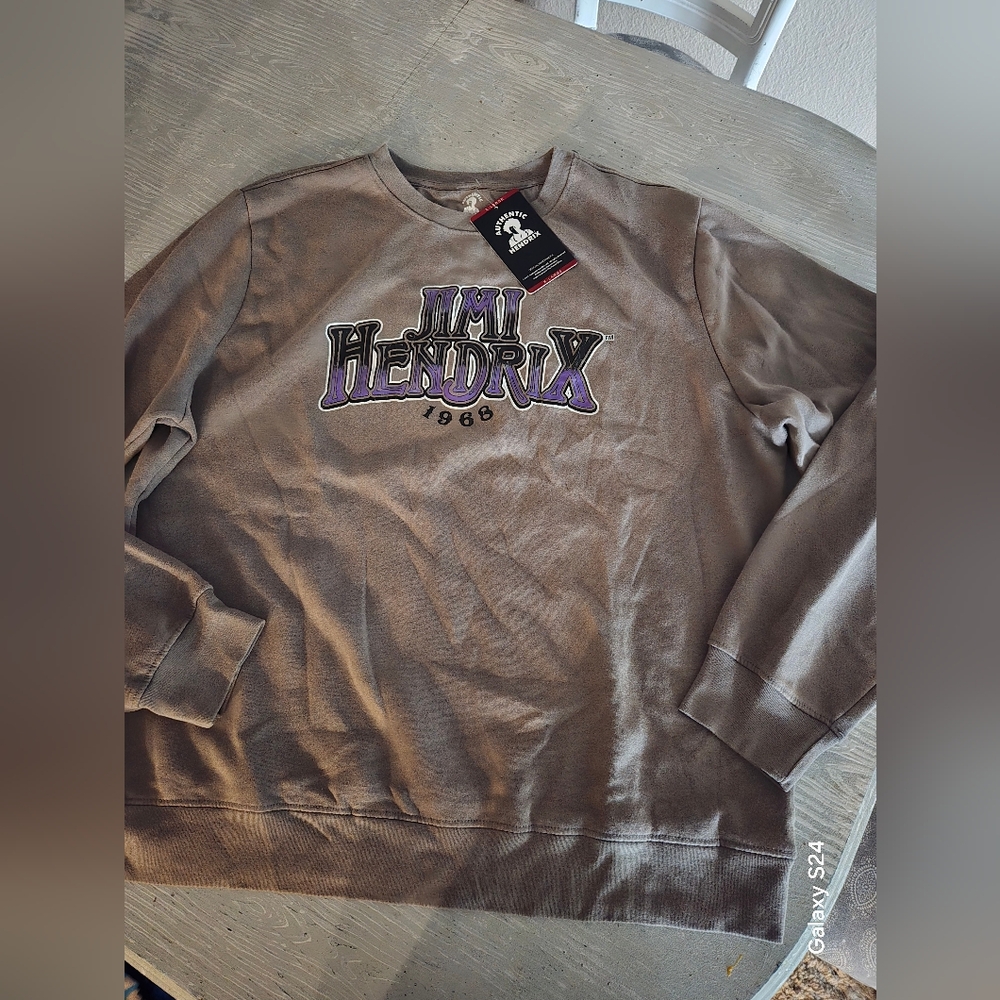 Jimi Hendrix 1968 Mens Xl Licensed Fleece Crew Sweatshirt New Nwt